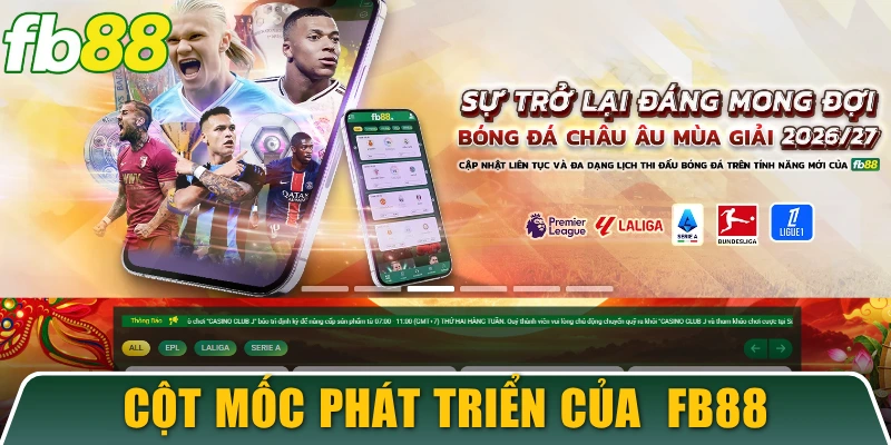 Các cột mốc phát triển của nhà cái FB88